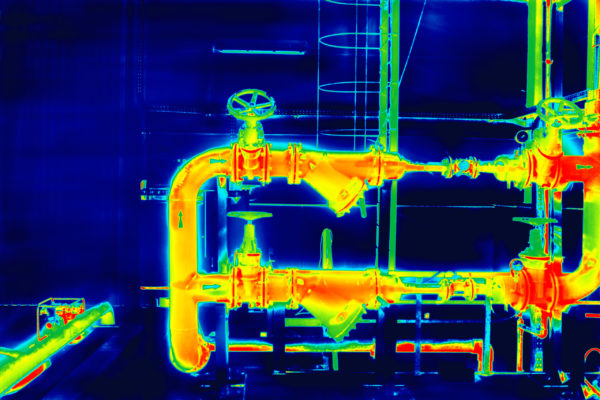 Thermographic Image of Industrial Piping System